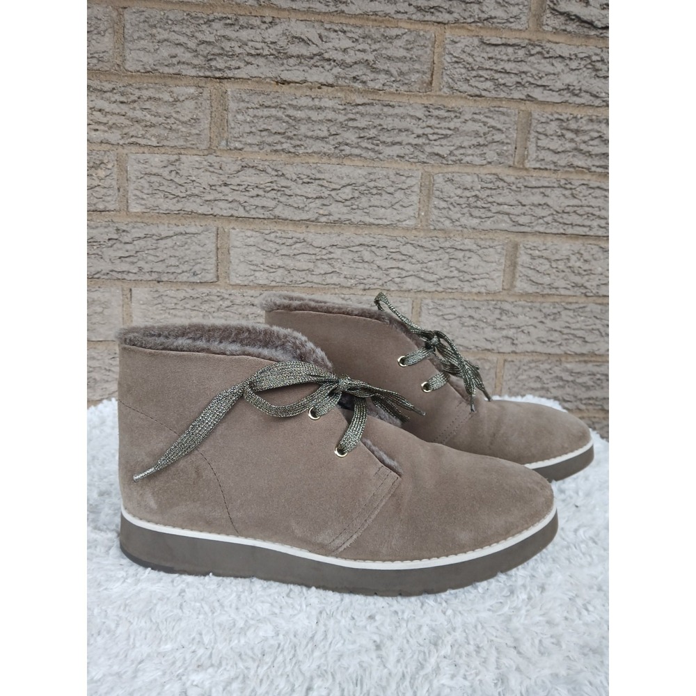 Johnston & Murphy Women's Waterproof Seude Peyton Boots In Tan Sz 8 Plush Lining